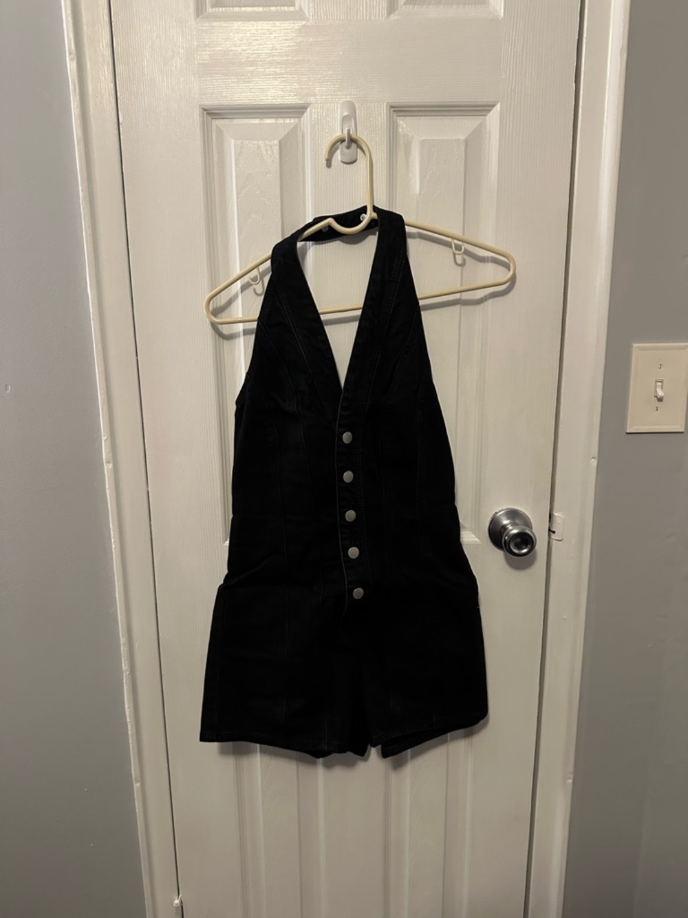 Universal Thread Black Sleeveless Denim Romper